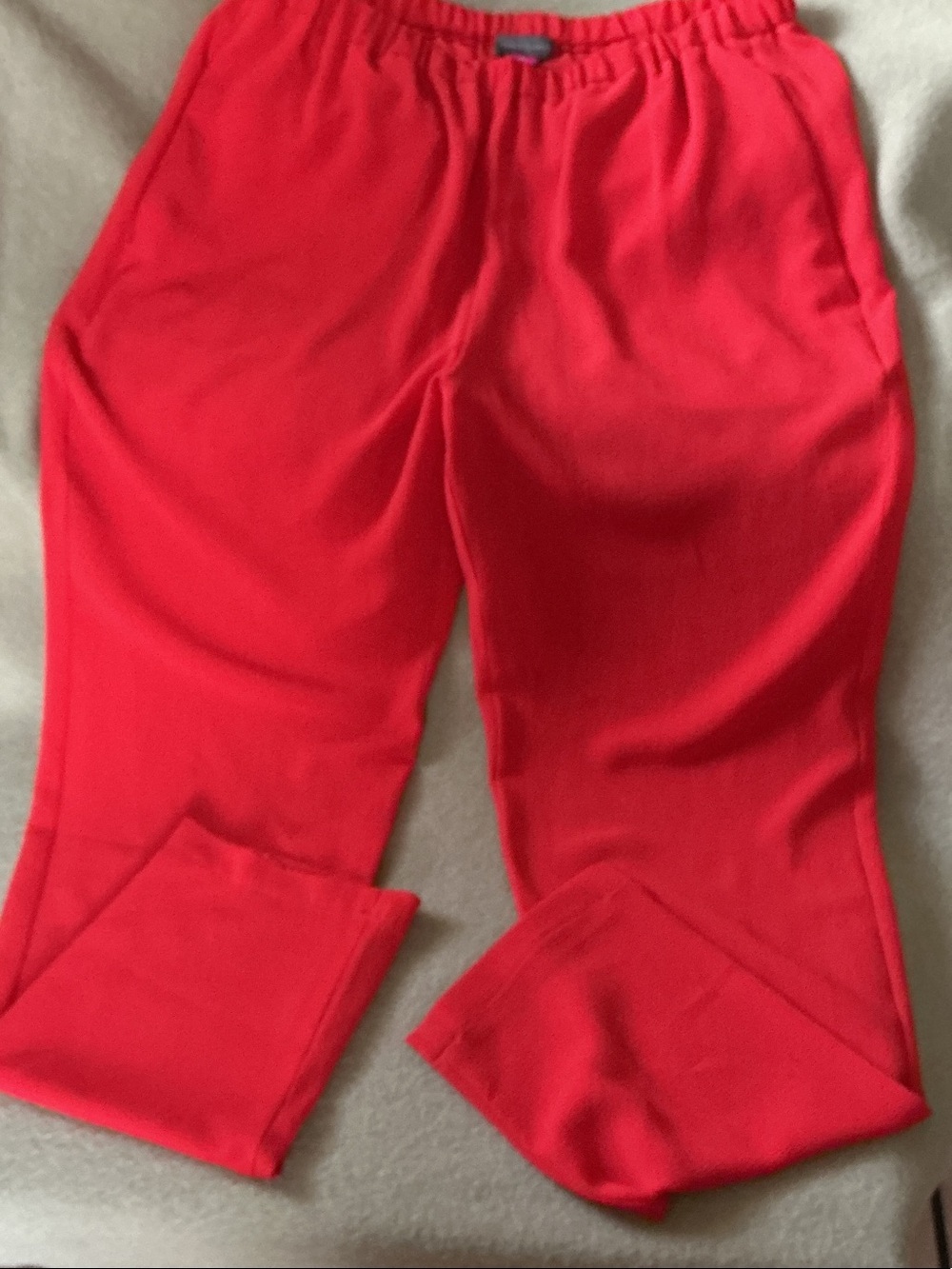 Vince Camuto Bright Red Straight-Leg Pull-On Pants